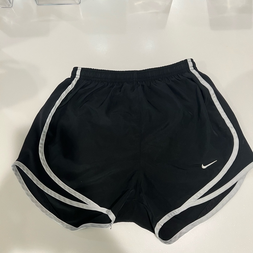 Nike Women's Black and White Athletic Shorts
